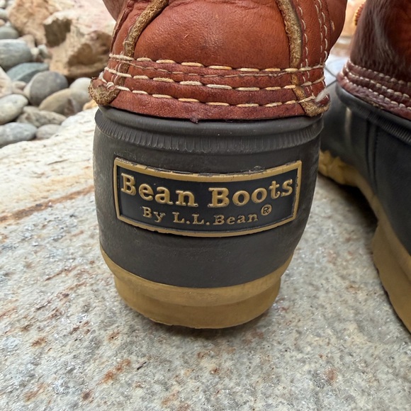 L.L. Bean Bean Boots Women’s 8 Shearling Lined Brown Leather Duck Boots USA - Picture 7 of 10